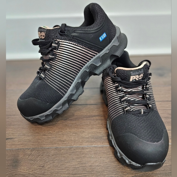 NWOT 🖤 Timberland Pro Powertrain Black & Rose Gold Work Shoe - Picture 10 of 12